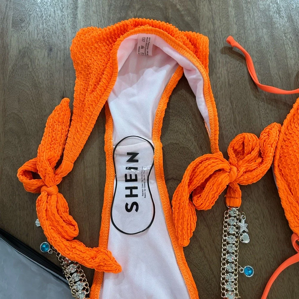 SHEIN Bright Orange Bikini Set - Picture 11 of 12